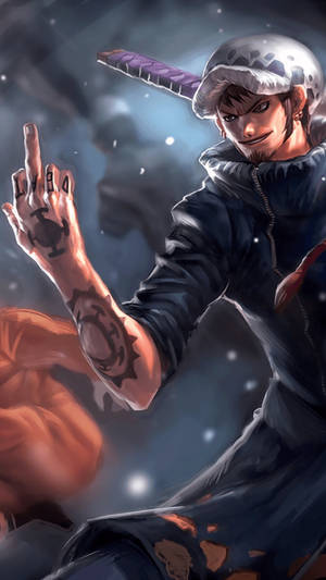 One Piece Teléfono Ley Dedo Medio