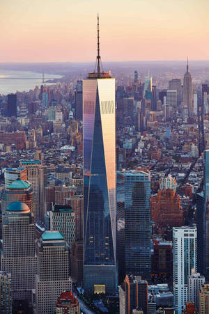 One World Trade Center rosa y azul — GIF genial Fondos de pantalla
