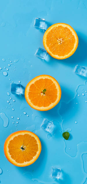 Fondo de pantalla Naranjas y Hielo Oneplus — iPhone 15 Fondos de pantalla