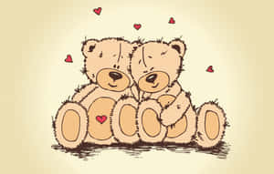 Ositos de Peluche Adorables Arte Digital de San Valentín — Lindo día de San Valentín Fondos de pantalla