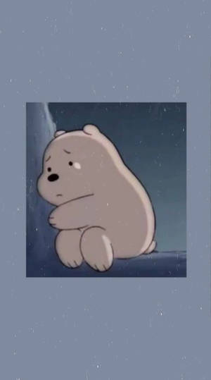 Oso Polar Triste y Llorando en Estilo Cartoon Aesthetic — Anime triste GIF Fondos de pantalla