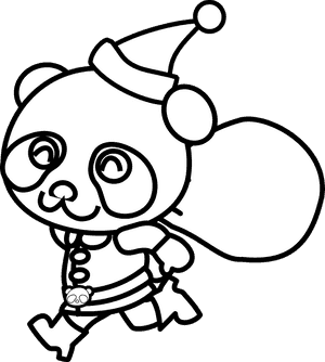 Página para colorear de panda navideño — Panda Fondos de pantalla
