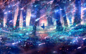 Paisaje Anime Cautivador con Lago Cristalino y Cerezos en Flor — Anime hermoso Fondos de pantalla
