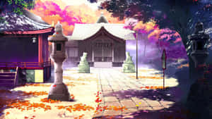 Paisaje Anime Encantador con Árboles de Cerezo — Anime hermoso Fondos de pantalla