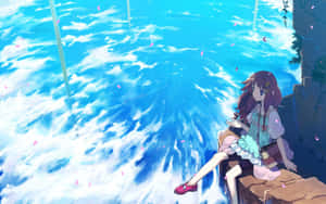 Paisaje anime sereno con un atardecer fascinante — Anime hermoso Fondos de pantalla