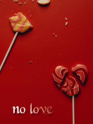 Paletas en forma de corazón sin amor — Rojo oscuro Fondos de pantalla