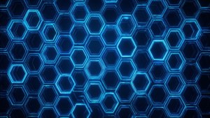 Patrón hexagonal azul neón futurista — Azul neón Fondos de pantalla