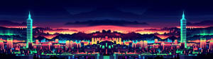3840x1080 HD Ciudad para Dos Monitores