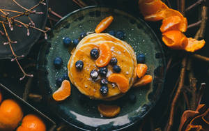 Fondo de pantalla de Panqueques con Moras y Naranjas — 16:10 Fondos de pantalla