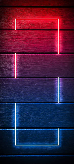 Fondo de pantalla pared de luz neón roja y azul — iPhone 16 Fondos de pantalla