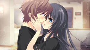 Fondo de pantalla de pareja de anime lesbiana romántica — Anime lesbiana Fondos de pantalla