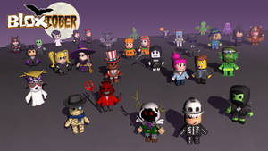 Fondo de pantalla fantástico de diseños de avatar de Halloween del juego Roblox.