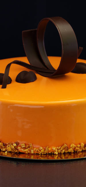 Fondo de pantalla de pastel de chocolate con naranja — iPhone 13 Pro Max Fondos de pantalla