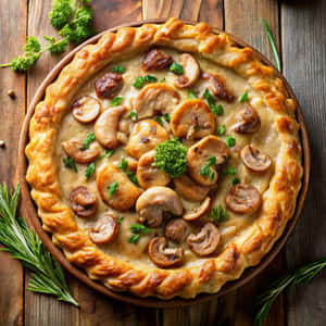 champiñón,cocina,francés,tocino,pollo,corteza,huevo,saludable,almuerzo,carne,cebolla,pastel,tarta,otoño,queso,crema,cena,plato,epicúreo,comida