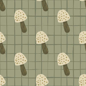 Patrón de champiñones lindos vintage a cuadros — Champiñón lindo Fondos de pantalla
