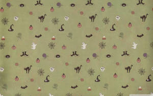 Patrón de Halloween Estético y Tierno en Verde — Estética linda de halloween Fondos de pantalla