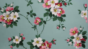 Patrón estético de flores rosas vintage — Patrón estético Fondos de pantalla