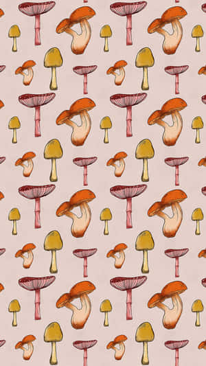 Patrón floral psicodélico de hongos adorables vintage — Estética de hongos Fondos de pantalla