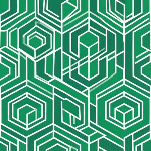 Fondo de pantalla geométrico minimalista en verde y blanco.