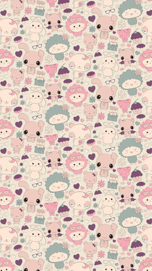 Fondo de pantalla de patrón de animales kawaii.