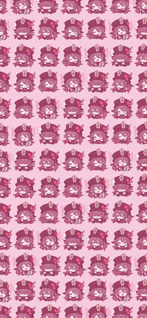Fondo de pantalla de patrón rosa de Hu Tao de Genshin Impact — iPhone 12 mini Fondos de pantalla