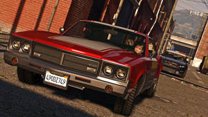 Persecución genial de auto rojo en GTA — Gta Fondos de pantalla