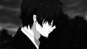 Personaje de anime misterioso en blanco y negro — Anime en Blanco y Negro Fondos de pantalla
