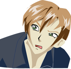 Personaje de anime confundido