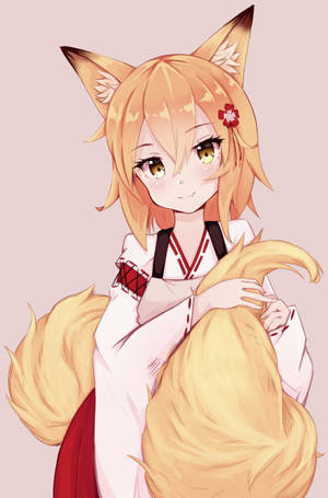Personajes de anime lindos disfrazados de zorro — Chica anime linda Fondos de pantalla