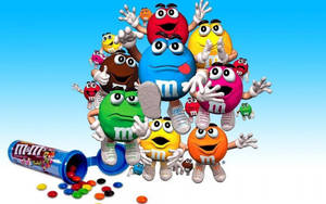 Personajes de chocolate coloridos variados de M&M's — Lindo escritorio Fondos de pantalla