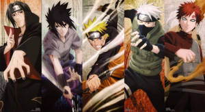 Sasuke, Naruto, Kakashi y Gaara mostrando sus poderes o chakra. — Naruto shippuden GIF Fondos de pantalla