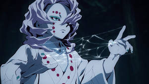 Fondo de pantalla de piel de puntos rojos Rui Demon Slayer