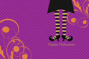 Piernas de Bruja Kawaii de Halloween