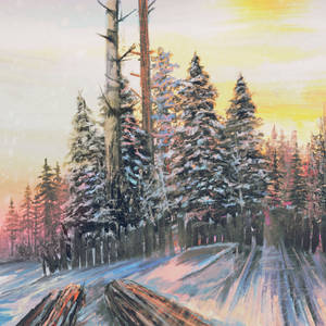 Fondo de pantalla Pintura de Bosque Helado