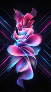 Fondo de pantalla abstracto geométrico con degradado neón inspirado en el Z Flip 5
