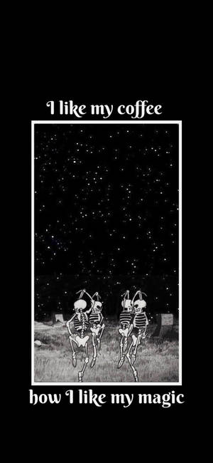 Fondo de pantalla de magia y café con estética bruja
