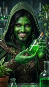 La campeona del veneno Zavia con un frasco verde — iPhone 5 Fondos de pantalla