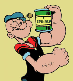Fondo de pantalla de Popeye sosteniendo una lata de espinacas — Galaxy Z Fold Fondos de pantalla