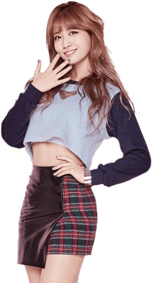 Pose de moda de integrante de Twice