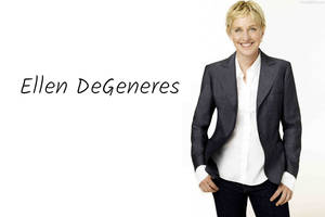 Fondo de pantalla del póster de Ellen Degeneres con su nombre — Limpio Fondos de pantalla
