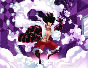 Fondo de pantalla de póster de Luffy Gear 4 Morado — Luffy gear 4 Fondos de pantalla