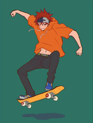 Fondo de pantalla de póster estético de chico skater en verde — Estética skater boy Fondos de pantalla