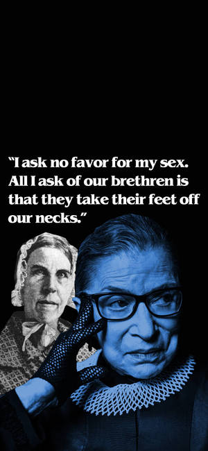 Fondo de pantalla de póster monocromático azul de Ruth Bader Ginsburg — iPhone 17e Fondos de pantalla