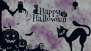 Póster Púrpura Vintage de Halloween