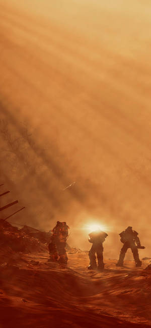 Silueta de Armadura de Poder fondo de pantalla de Fallout 76 — iPhone 15 Pro Max Fondos de pantalla