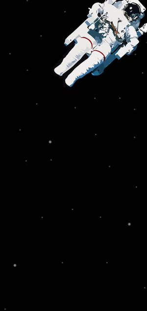 Un fondo negro medianoche para S10 con un hombre en traje espacial. — Samsung Galaxy S20 Fondos de pantalla