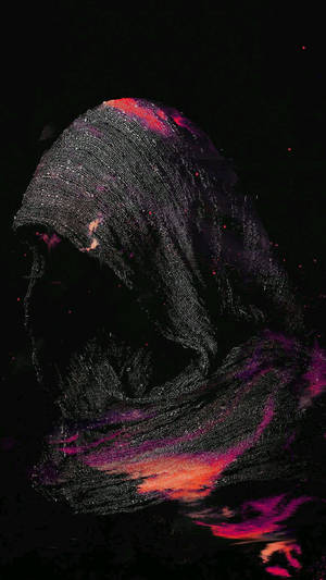 Bufanda oscura, rostro invisible, pantalla de bloqueo para móvil.