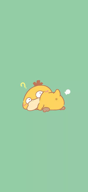 Fondo de pantalla Psyduck Teléfono Pastel Verde.