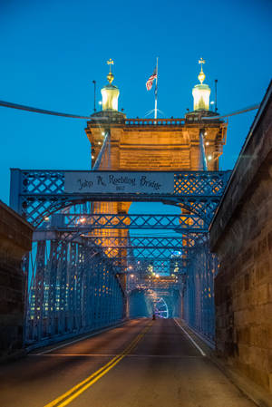 Puente John A. Roebling Kentucky — Cielo nocturno GIF Fondos de pantalla