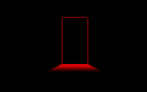 Fondo de pantalla de puerta negra genial con luz roja